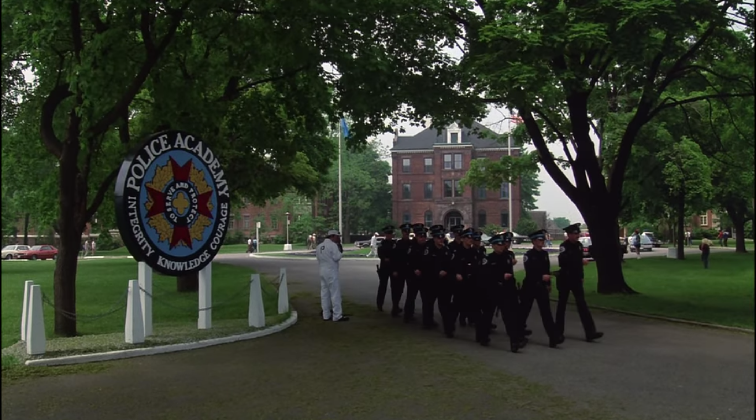 Right image: The police academy grounds